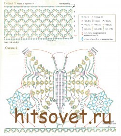 Сиреневый топ с бабочкой крючком, схема.