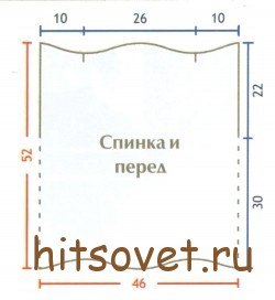 Разноцветный топ крючком, выкройка.