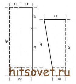 Градиентный пуловер с косами, выкройка.