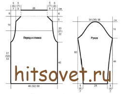 Белый вязаный пуловер со структурным узором, выкройка.