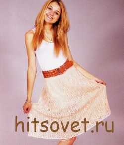 Ажурная вязаная юбка