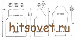 Вязаный жакет спицами 2015, выкройка.