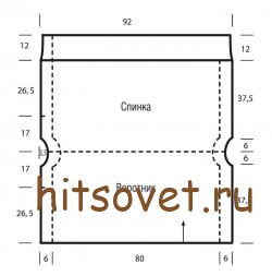Безрукавка женская спицами с описанием, выкройка.