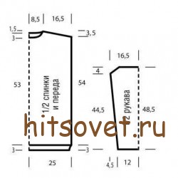 Выкройка свитера с косами