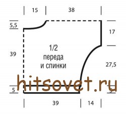 Выкройка свободного пуловера