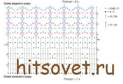 Жакет крючком на пуговицах, схема.
