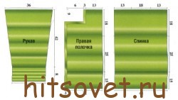Жакет крючком на пуговицах, выкройка.