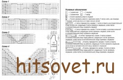 Схемы и выкройка джемпера с косами.
