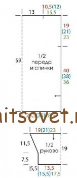 Джемпер крючком, выкройка.