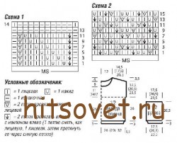 Схема и выкройка джемпера с красивым узором.