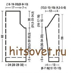 Летний пуловер с вырезом на спине, выкройка.