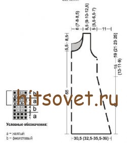 Мини платье в полоску, схема и выкройка.