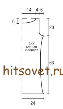 Мини платье вязаное спицами, выкройка.