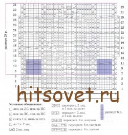 Стильный пуловер с короткими рукавами, схемы.