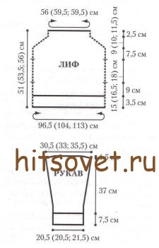 Розовый джемпер граненой резинкой, выкройка.