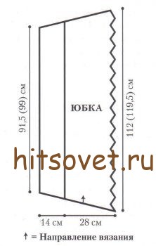 Вязаная мини юбка, выкройка.