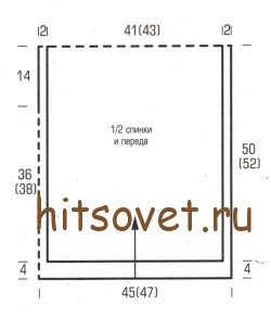 Вязаное пончо на лето, выкройка.