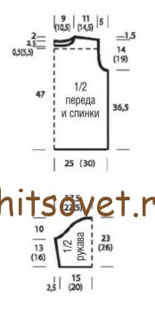 Вязаный топ на лето, выкройка.
