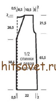 Кардиган узором из ромбов, выкройка.