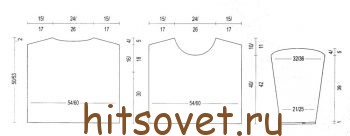 Свободный пуловер спицами для женщин, выкройка.