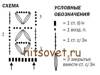 Топ с дырочками крючком, схемы.