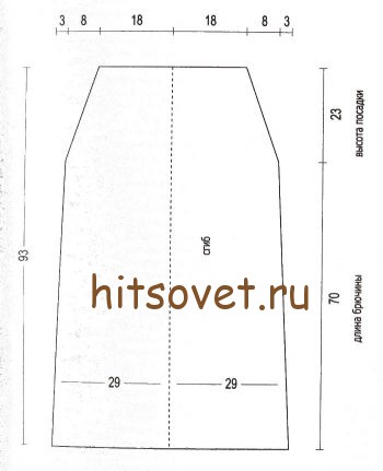 Вязаные брюки женские, выкройка.