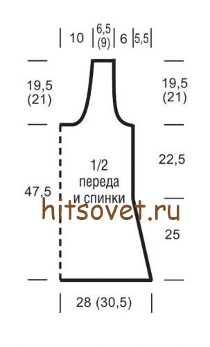 Майка с косами, выкройка.