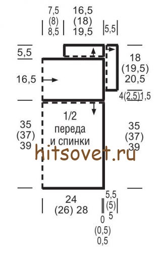 Модная кофта на лето, выкройка.