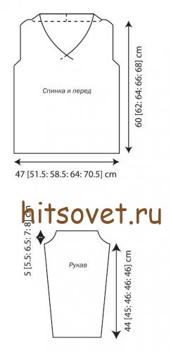 Свободный джемпер, выкройка.