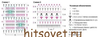 Топ крючком, схема.