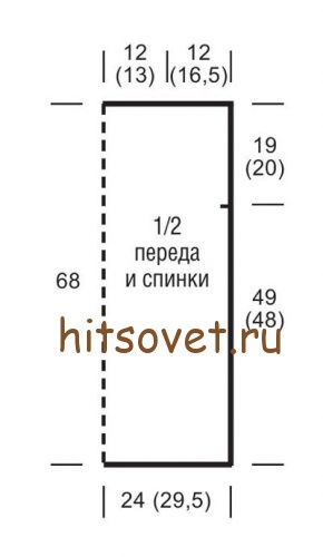 Туника с ажурным узором, выкройка.