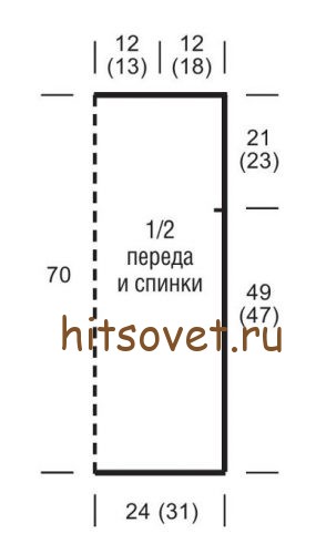 Туника с листьями, выкройка.