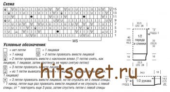 Меланжевый пуловер спицами для женщин схемы.