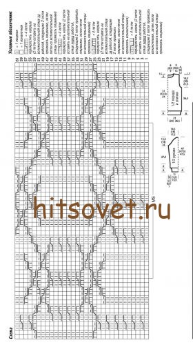 Разноцветный пуловер с косами, схемы.