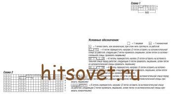 Свитер с косами, схемы.