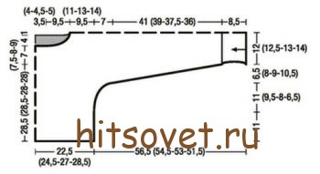 Свободный пуловер женский, выкройка.