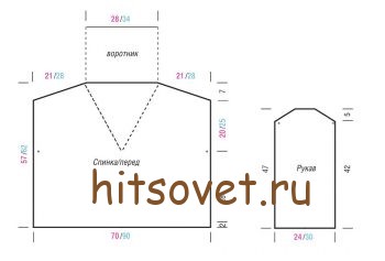 Свободный свитер, выкройка.