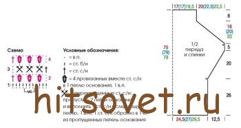 Безрукавка крючком для женщин, схема.