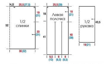 Джемпер с переплетением, выкройка.