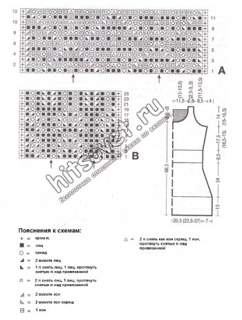 Белое мини платье, схемы.