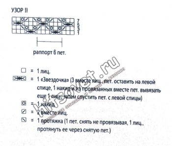 Свободный вязаный свитер, схема.