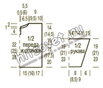 Вязание для малышей пуловера с сердечком, выкройка.