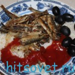 Жареные сардинки с рисом