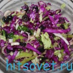 Салат из краснокочанной капусты с маслинами салат из краснокочанной капусты