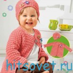 Вязание для девочек жакет и шапочка