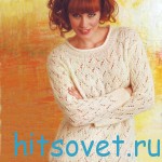 Белый ажурный пуловер спицами Белый ажурный пуловер спицами