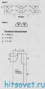 Схема вязания крючком топа для девушки