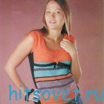Топ спицами из остатков пряжи