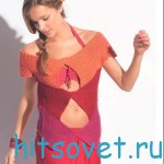 Трехцветный топ спицами