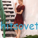 Платье спицами каштанового цвета Платье спицами
